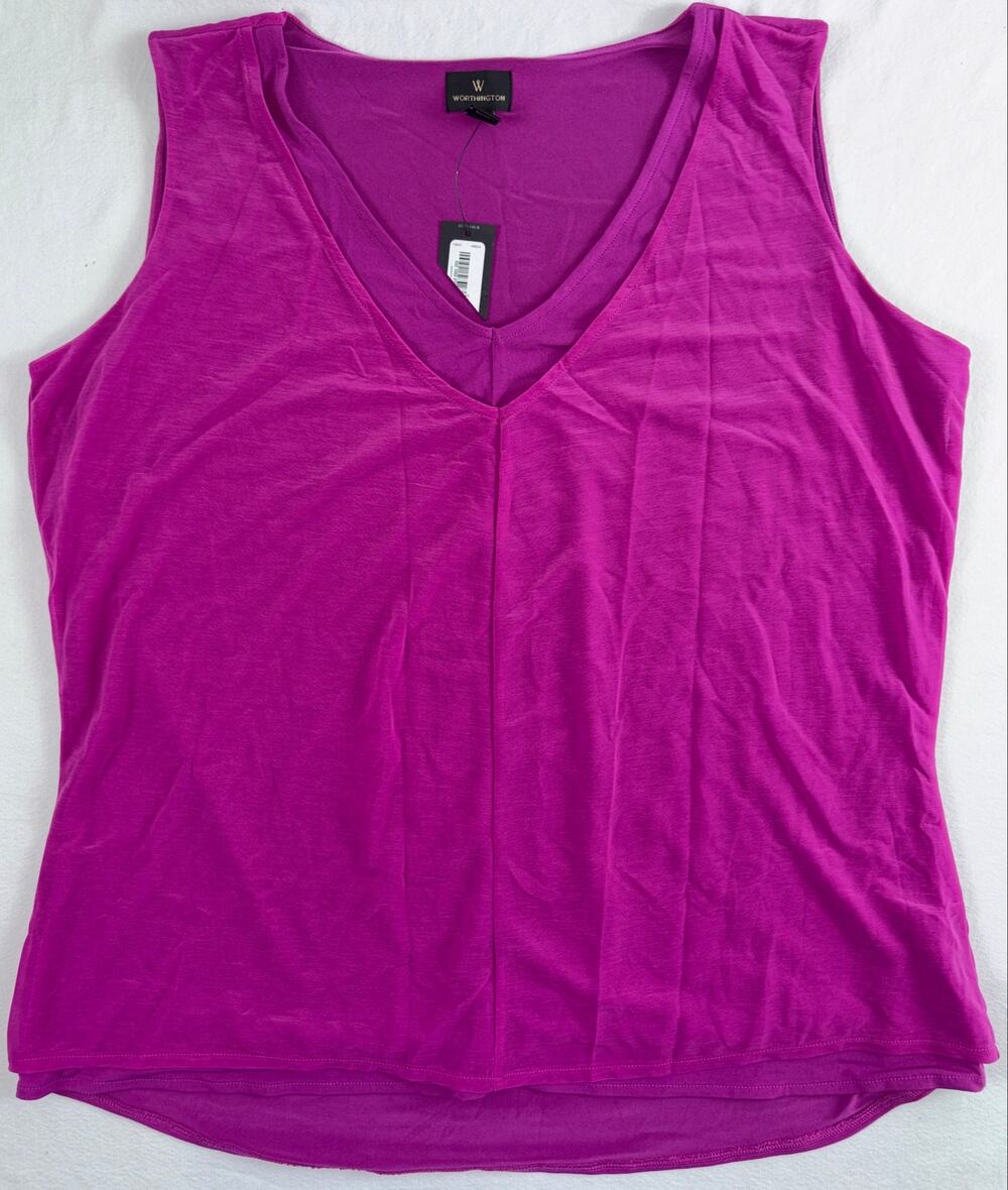 NWT Worthington Fuchsia Tank Women XL